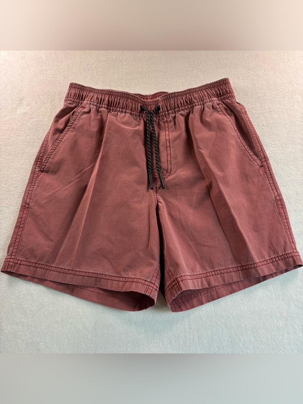 Men's Drawstring Swim Shorts in Dusty Red